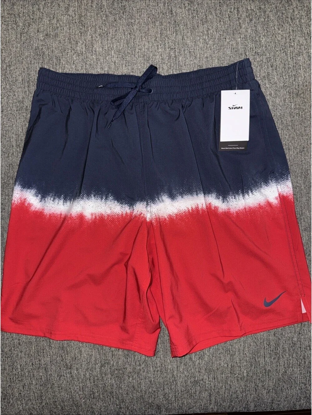 Nike Swim USA Men's XL Ocean Merge Volley Trunks NESSF547-934 Red, White, Blue